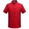 Men's Ethnic Summer Tang Suit: Short-Sleeved Stand Collar Monk Robe-Inspired Hanfu Top
