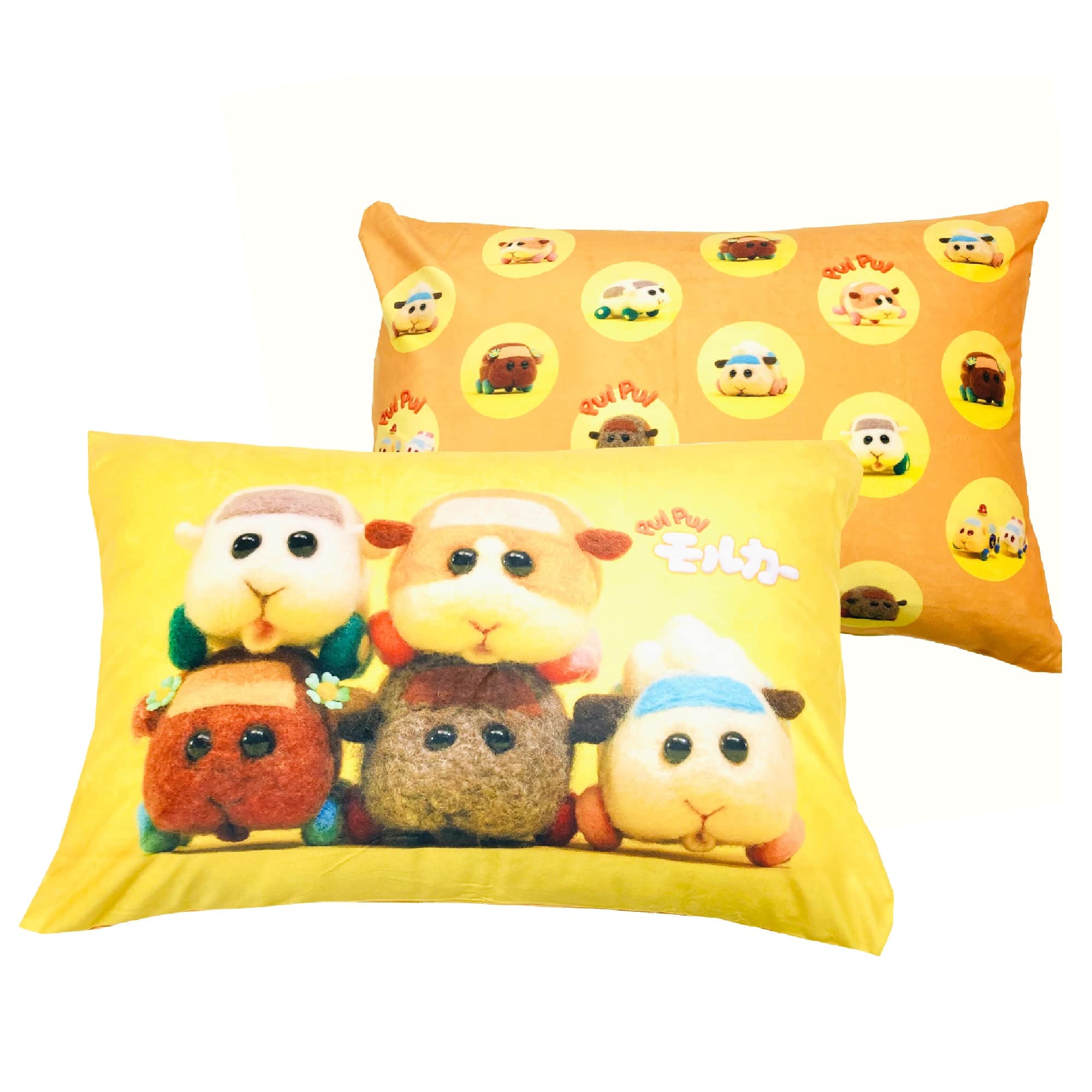 

MORIPiLO Morishita PUI PUI Molcar Pillow Cover 43x63cm For Children and Adults Washable Character Goods Yellow 4620841