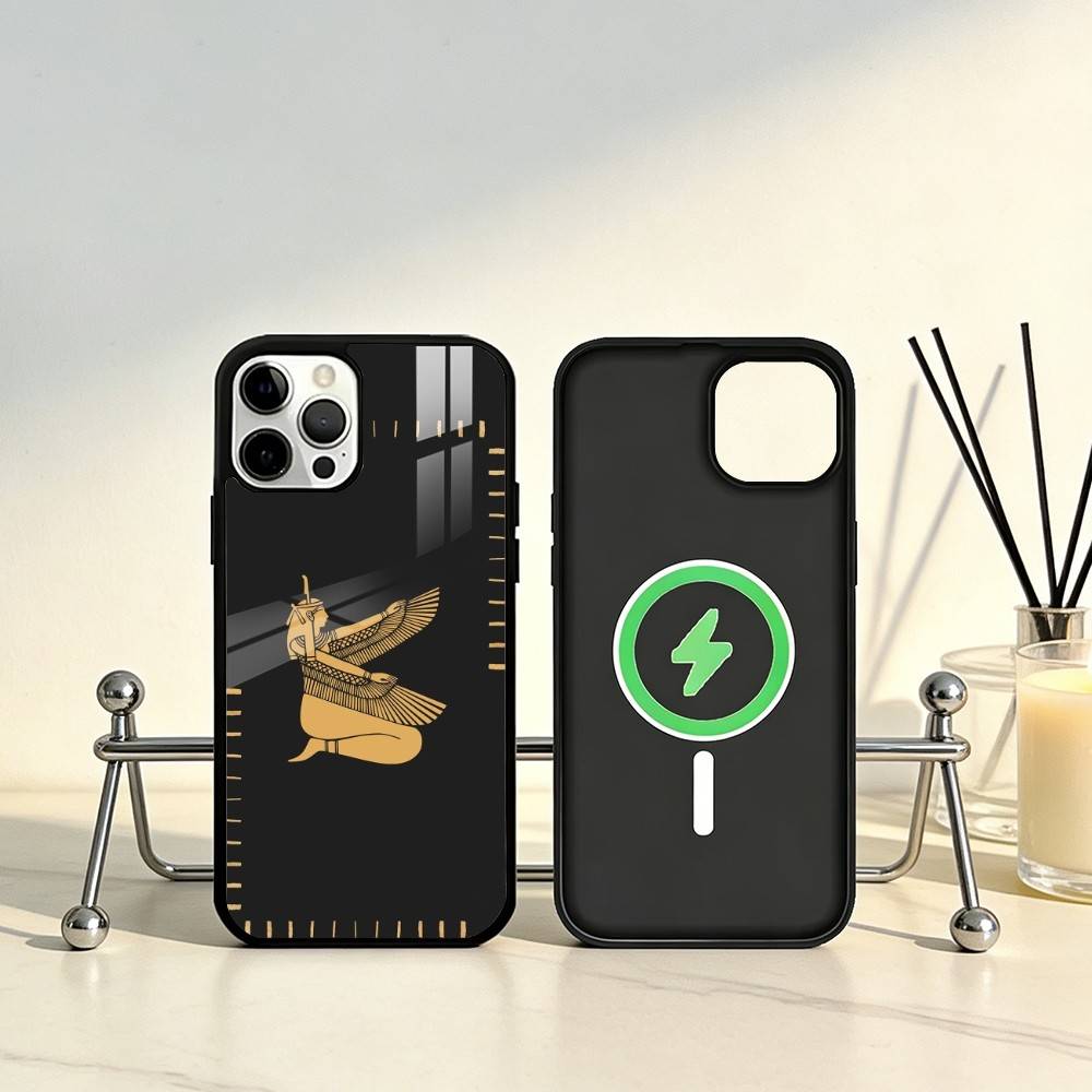 E-Ägypten P-Pharaonen Wandmalerei Handyhülle Für iPhone17,16,15,14,13,12,11 Plus,Pro Max Magnetisch Für Magsafe Kabelloses Laden