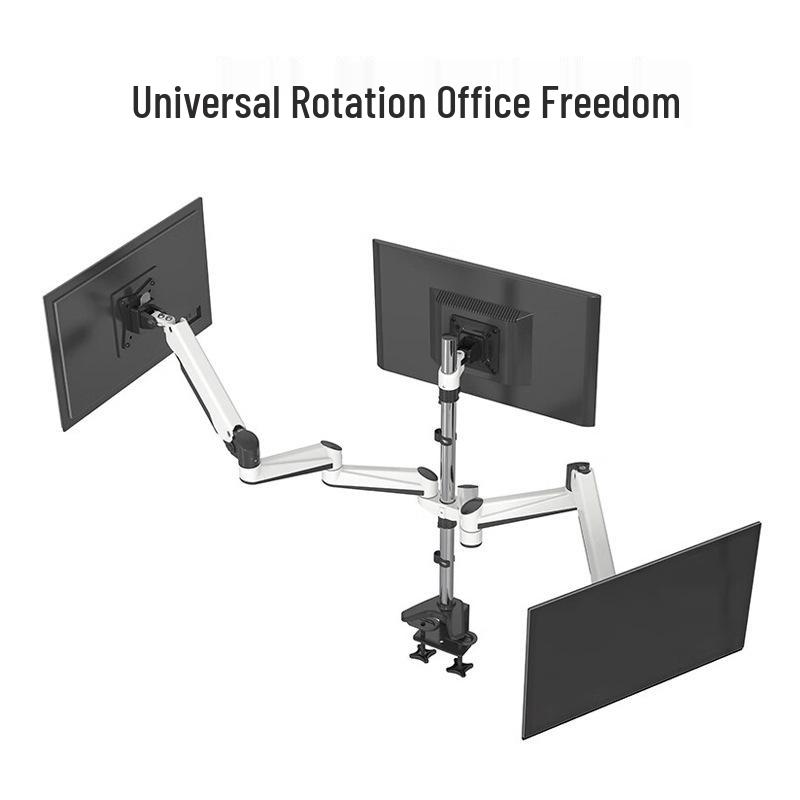 Dual Screen & Triple Screen Rotating Monitor Wall Mount with Lifting Pneumatic Arm