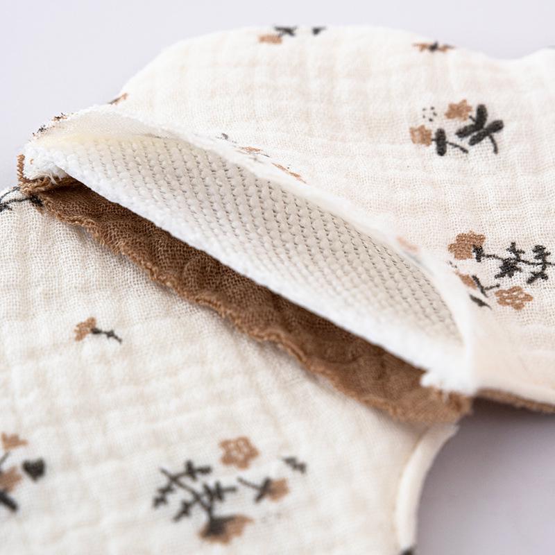 Double-Sided Waterproof Cotton Baby Bib - 360° Rotating, Breathable Gauze Saliva Towel