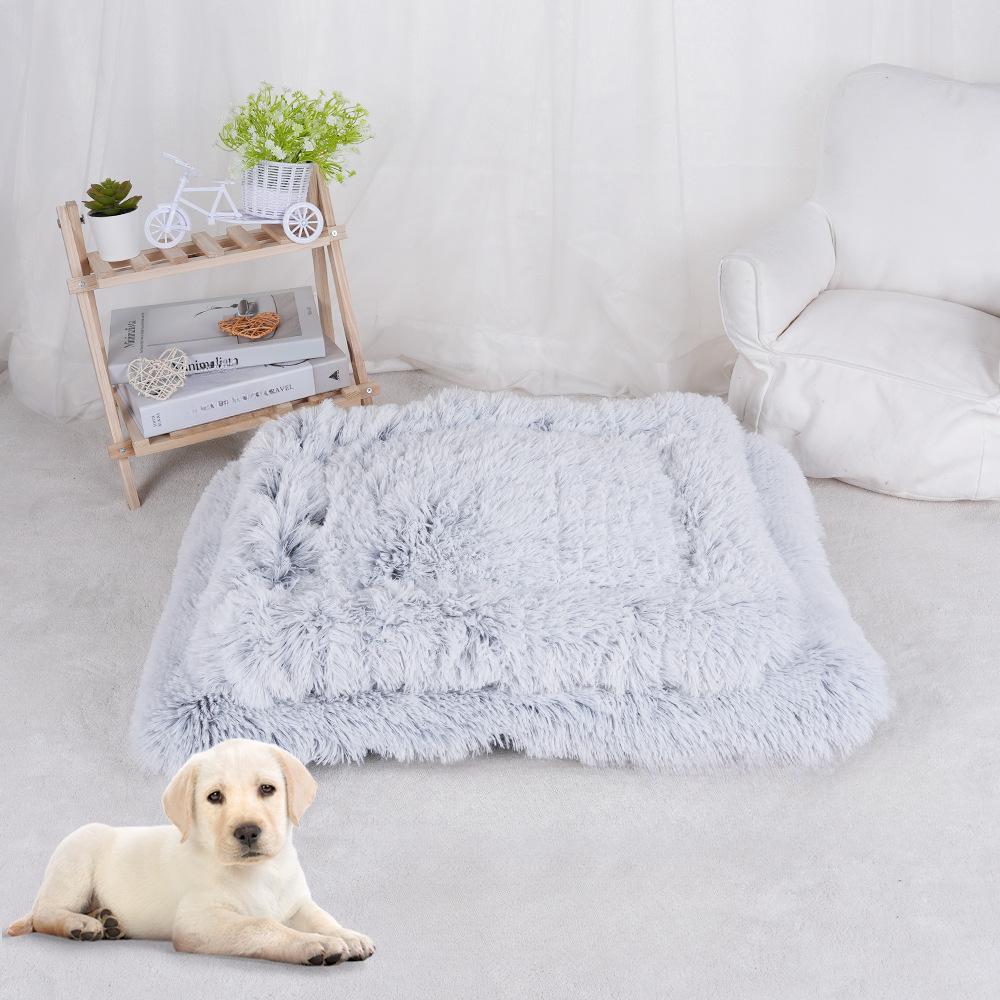 Plush Square Mat Cat Blanket Deep Sleep Warm Nest Pet Nest Dog Bed Winter Pet Bed