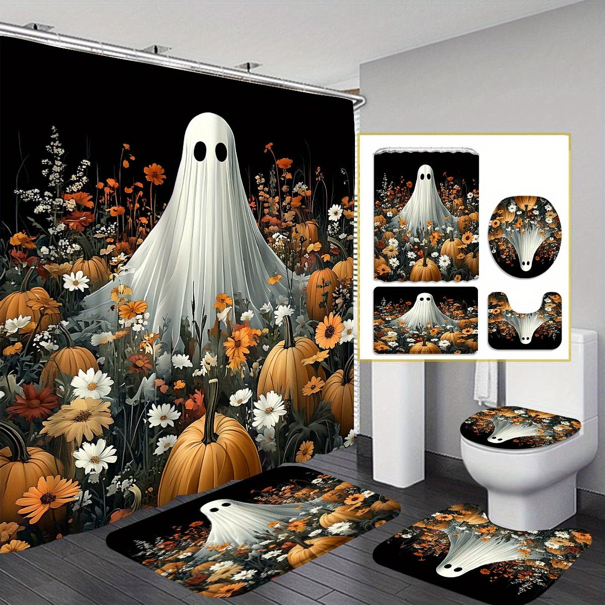 

1/4Pcs Halloween Decoration Ghost King Pattern Shower Curtain Bathroom Decor Halloween Decoration Indoor Shower Curtain Only90x180curtain