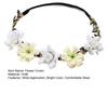 Bridal Flower Crown Boho Artificial Flower Crown Elastic Strap Hair Wreath Holiday Wedding Floral Headband for Bridesmaids Flower Girls