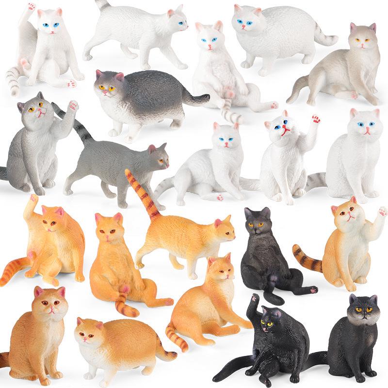 Realistic Cat Heart Model Toy Car Ornament - Black & White Pet Cats, Kindergarten Teaching Aid