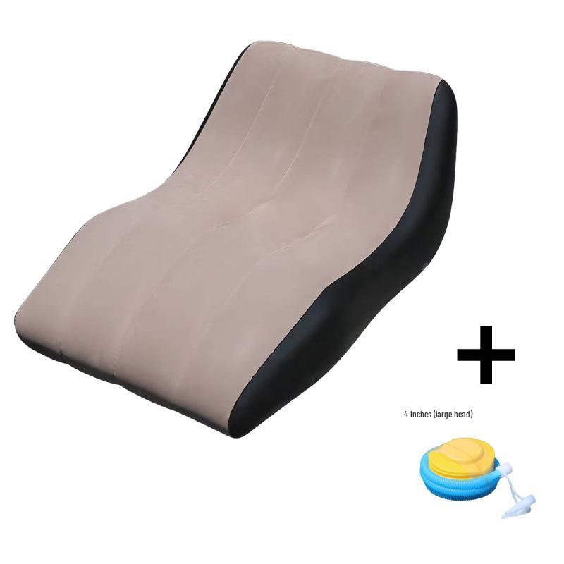 Inflatable S-Shaped Lazy Lounger: Foldable Indoor/Outdoor Flocked Sofa for Relaxation