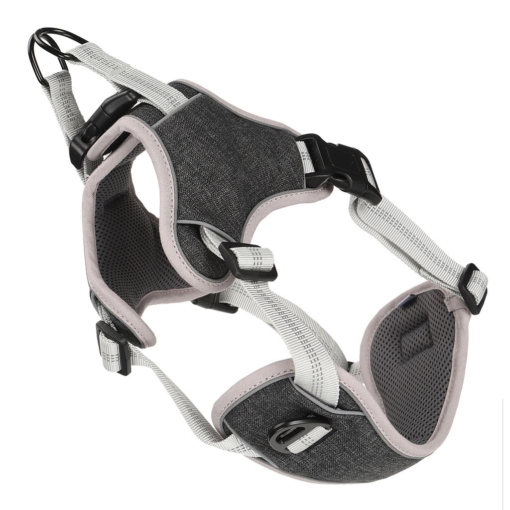 Hunde Geschirr Weste Haustier Verstellbar Anti-Verloren Reflektierende Weste für Große Mittelgroße Hunde Schwarz