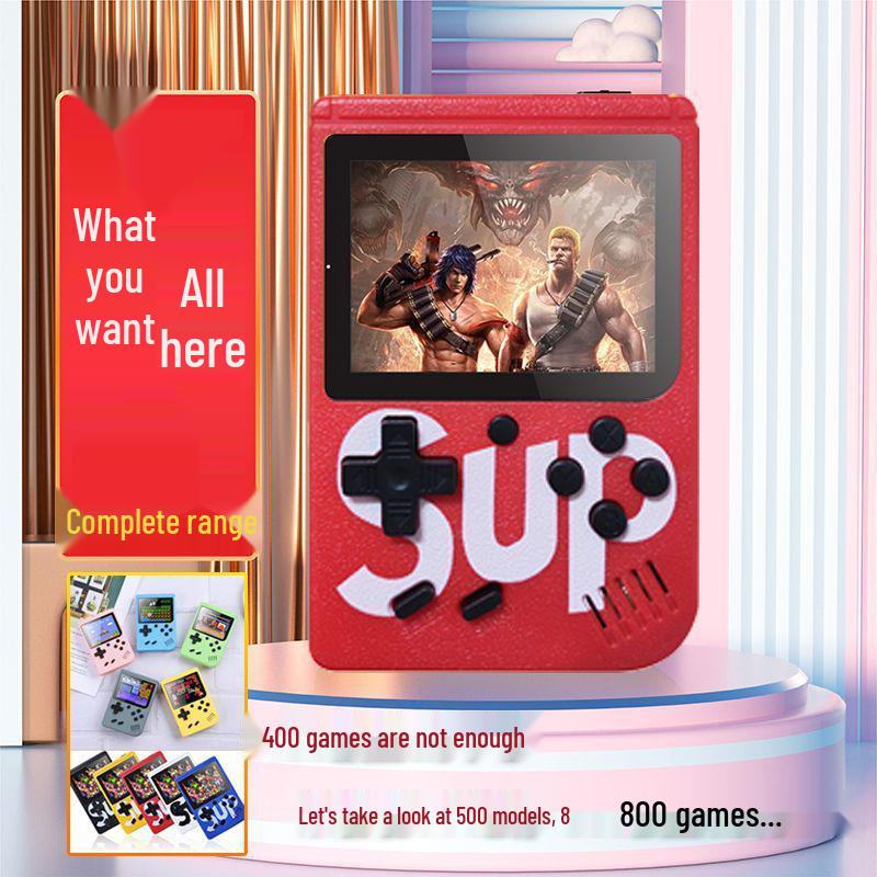 Handheld Retro Game Console SUP: Single/Double Player, 500 Classic Games, Mini, Rechargeable.