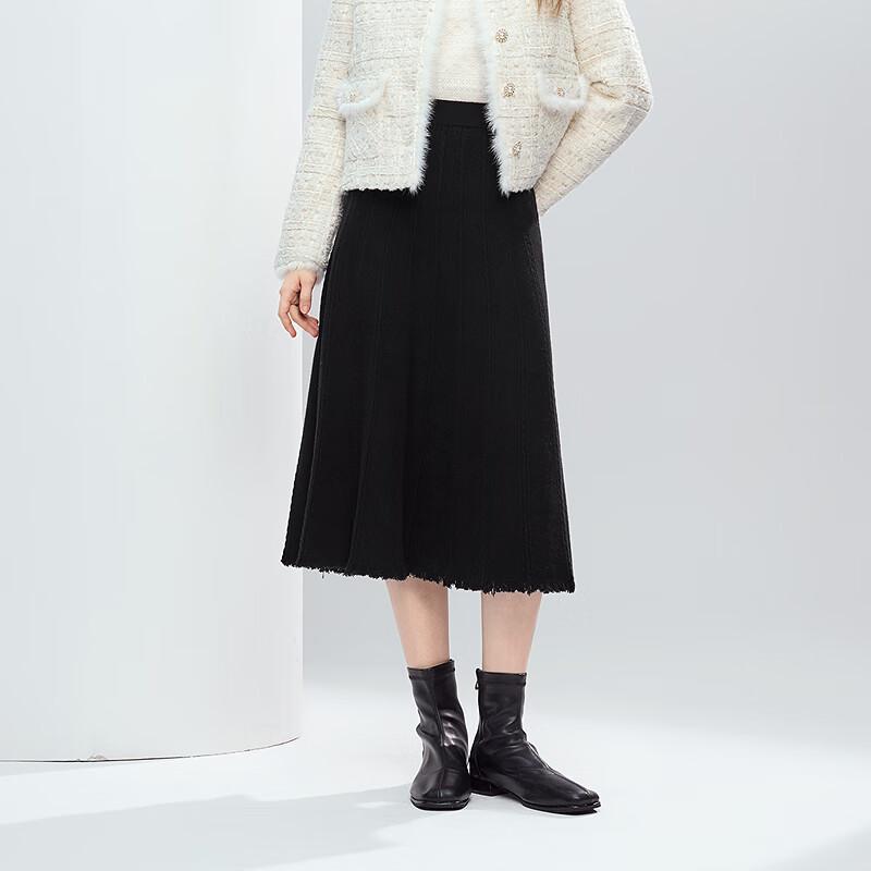Betu Women's Winter Twisted Tassel Midi Skirt