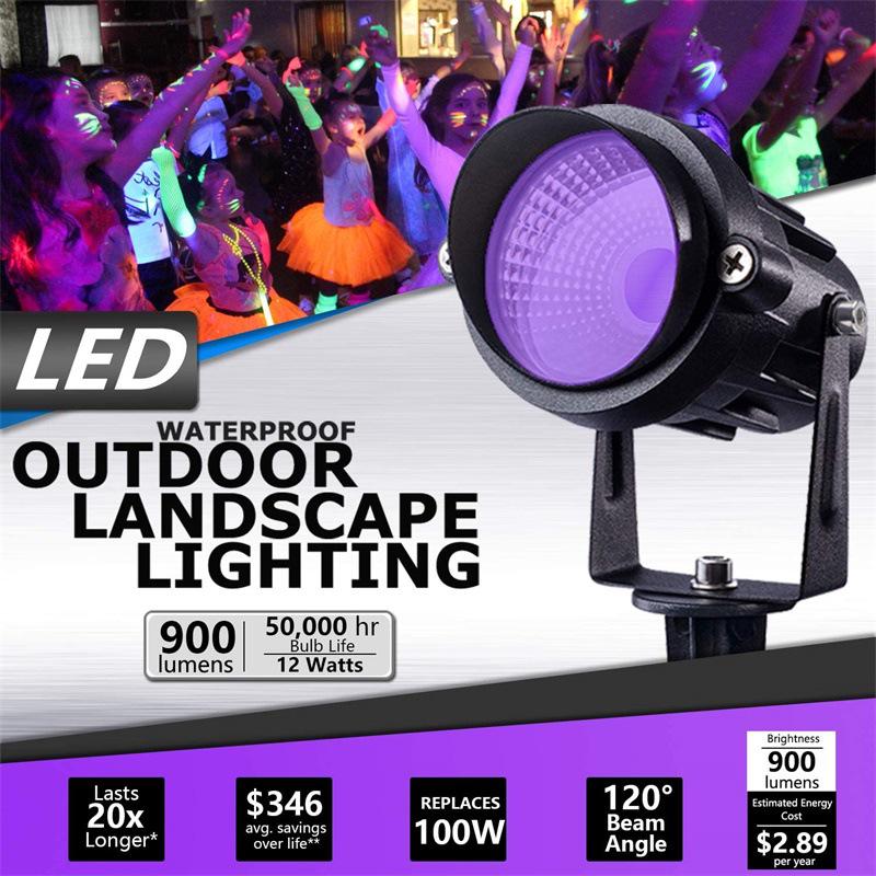 Purple Blacklight Spotlight: Outdoor Landscape, Party, Body Paint & Neon Poster Lighting