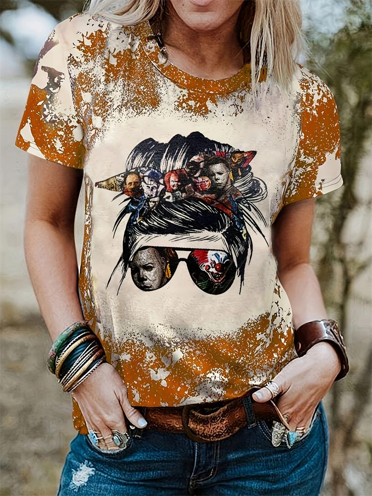 Easter Women's Casual T-shirt Jesus Alphabet Print Women's Crew Neck Short Sleeve Top Everyday Street Fashion Women's Y2k Tops