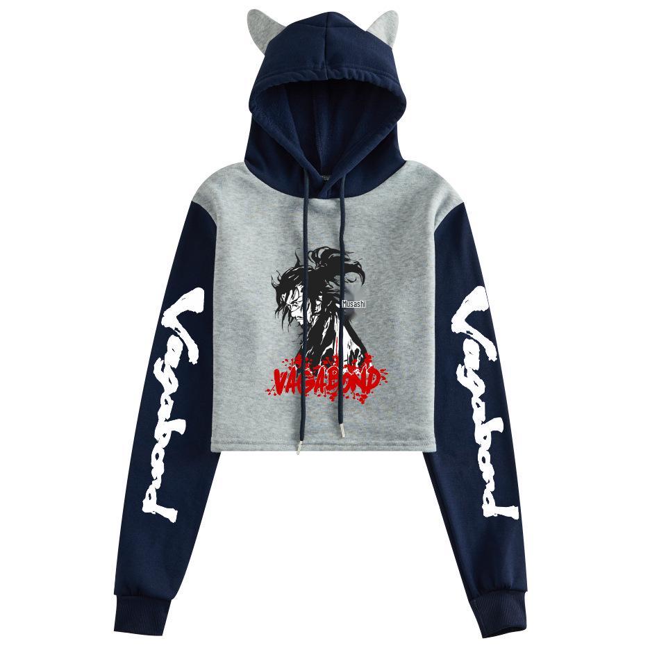Miyamoto Musashi Anime Color Block Hoodie - Plus Velvet Sweatshirt