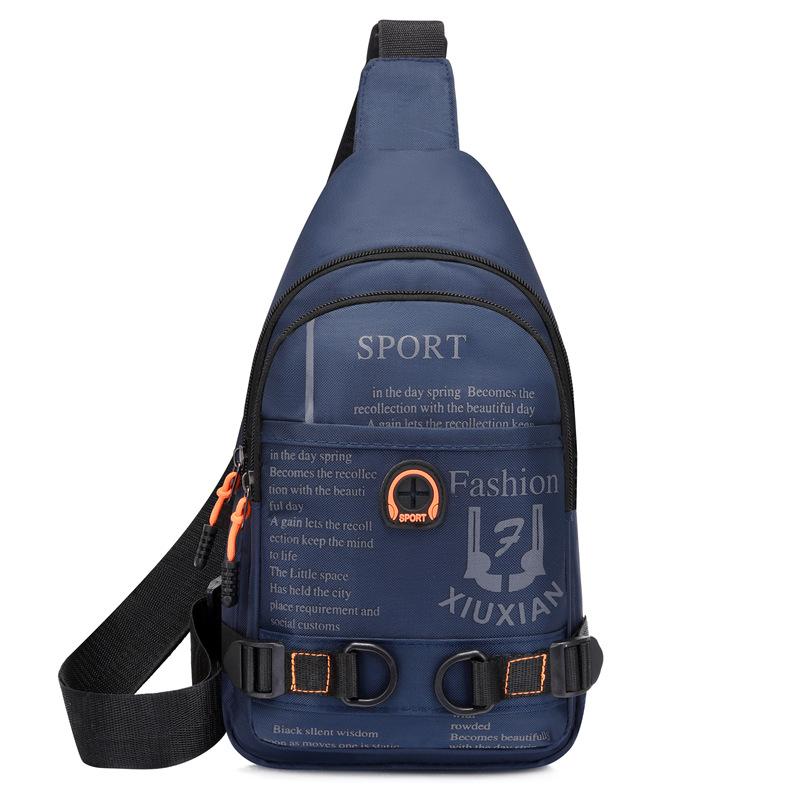 New breast bag trendy shoulder bag outdoor casual messenger bag waterproof and wear-resistant multi-functional Oxford cloth chest bag