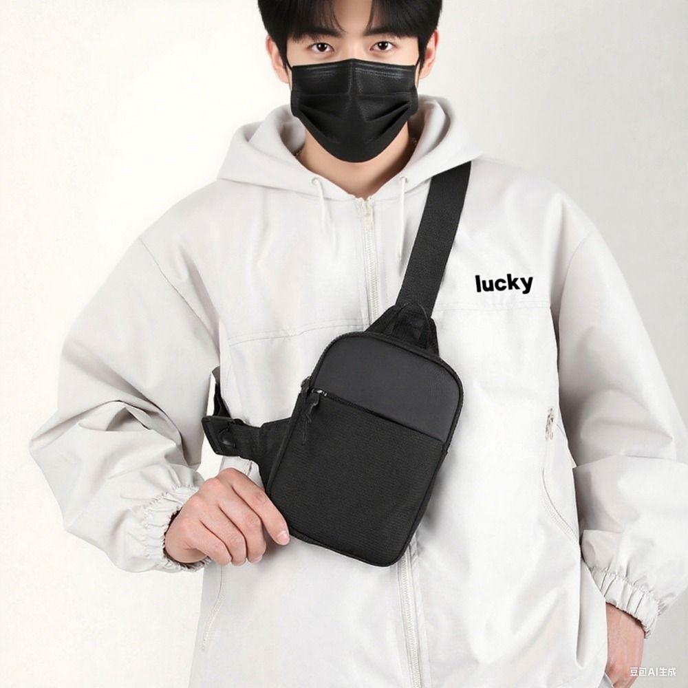 Nylon Mobile Phone Bag Multipocket Small Shoulder Bag Fashion Men Chest Bag  Workout