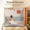 Summer Surfing Ins Art Cushion Cover Natural Linen Organic Fabric Double-Sided Printing Sofa Home Decor Gift Pillow Case