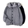Thorn & Vine Stand Collar Plus Velvet Men's Heavyweight Winter Cardigan