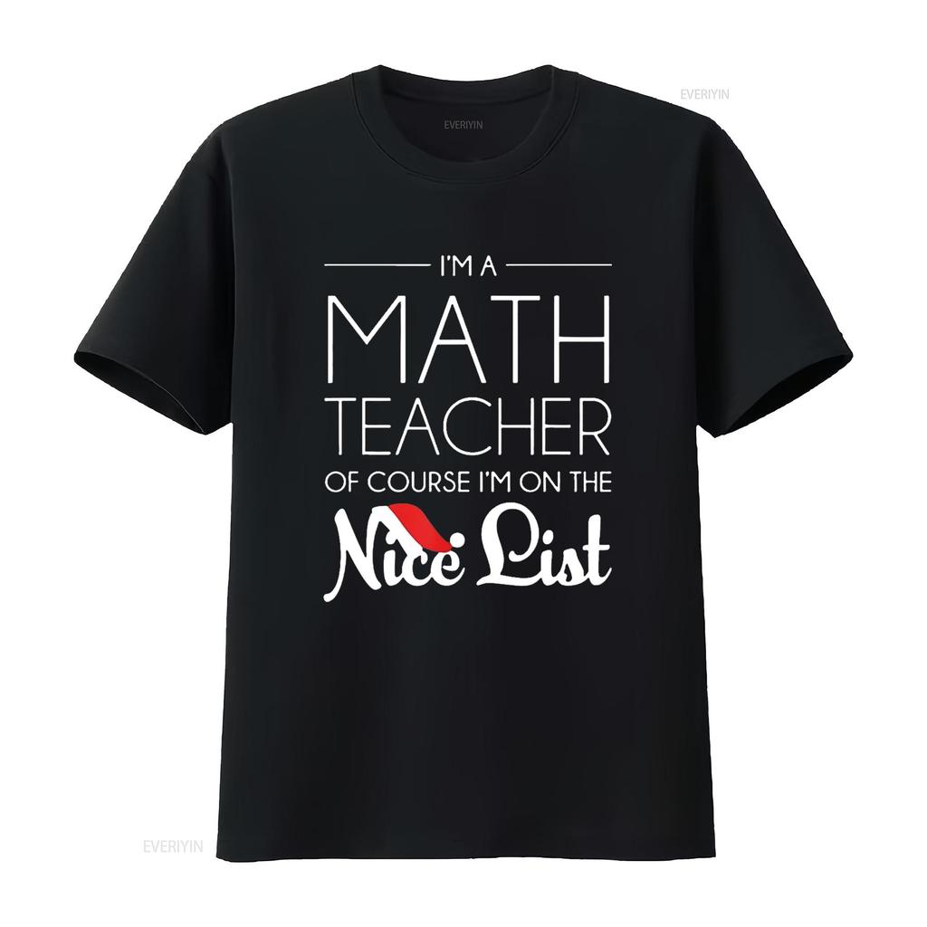 Mens Math Teacher Christmas T Shirt Funny Holiday Black 2X Large Vintage Washed Breathable Soft Stretched Homme Casual