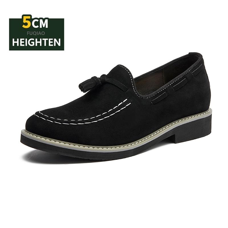 

Мужские повседневные лоферы из натуральной кожи ручной работы, 5 см скрытое внутреннее увеличение высоты, слипоны, удобные туфли для вождения, мокасины 38