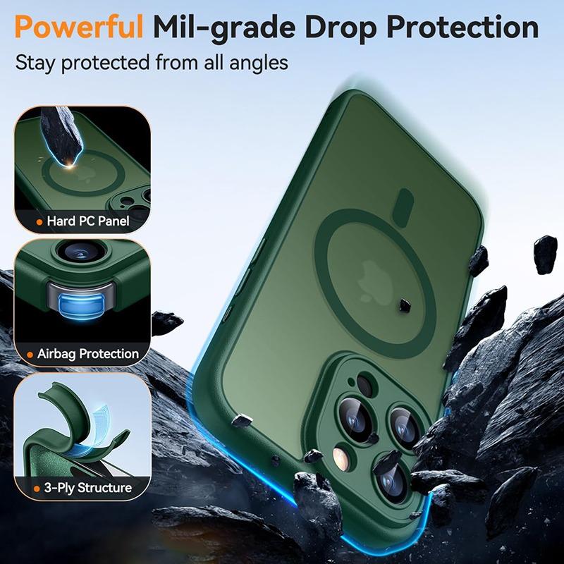 Luxury Frosted Phone Case For iPhone 17 16 15 14 13 12 11 Pro Max 16 15 Plus 17 Air For Magsafe Matte Transparent Magnetic Cover