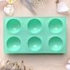 6 Holes Circular Footprint Silicone Baking Mold Reusable BPA Free Mould for Fondant Cookie Pudding Home DIY Baking