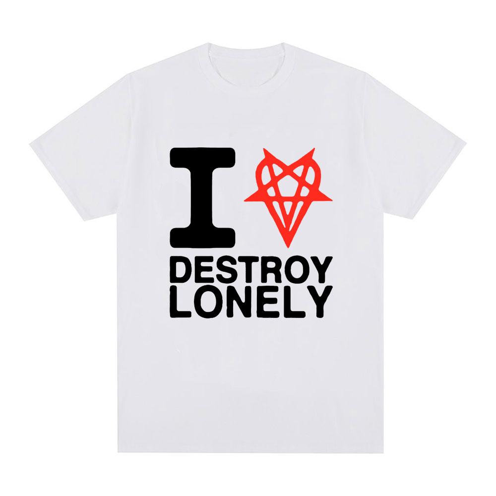 I Heart Love Destroy Lonely T Shirt Unisex Women Clothing Fashion Harajuku Opium Tshirt 100 Cotton Casual Cozy Oversized Tshirts
