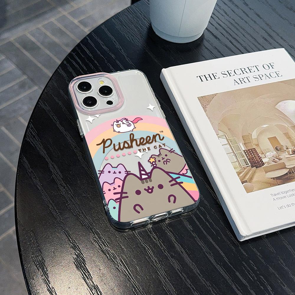HOT Cartoon donuts P-Pusheens Cat Phone Case For Samsung Galaxy S26 S25 S24 S23 S22 S21 FE Note20 Note10 Edge Plus Ultra Lite 5G