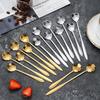 Golden Cherry Blossom Stainless Steel Coffee Spoon - Creative Stirring and Gift Souvenir.