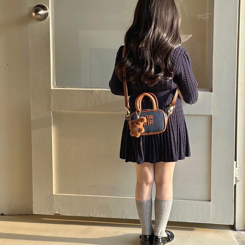 Kidss Checkered Trendy Mini Handbag Letters Leopard Print Kids Singleshoulder