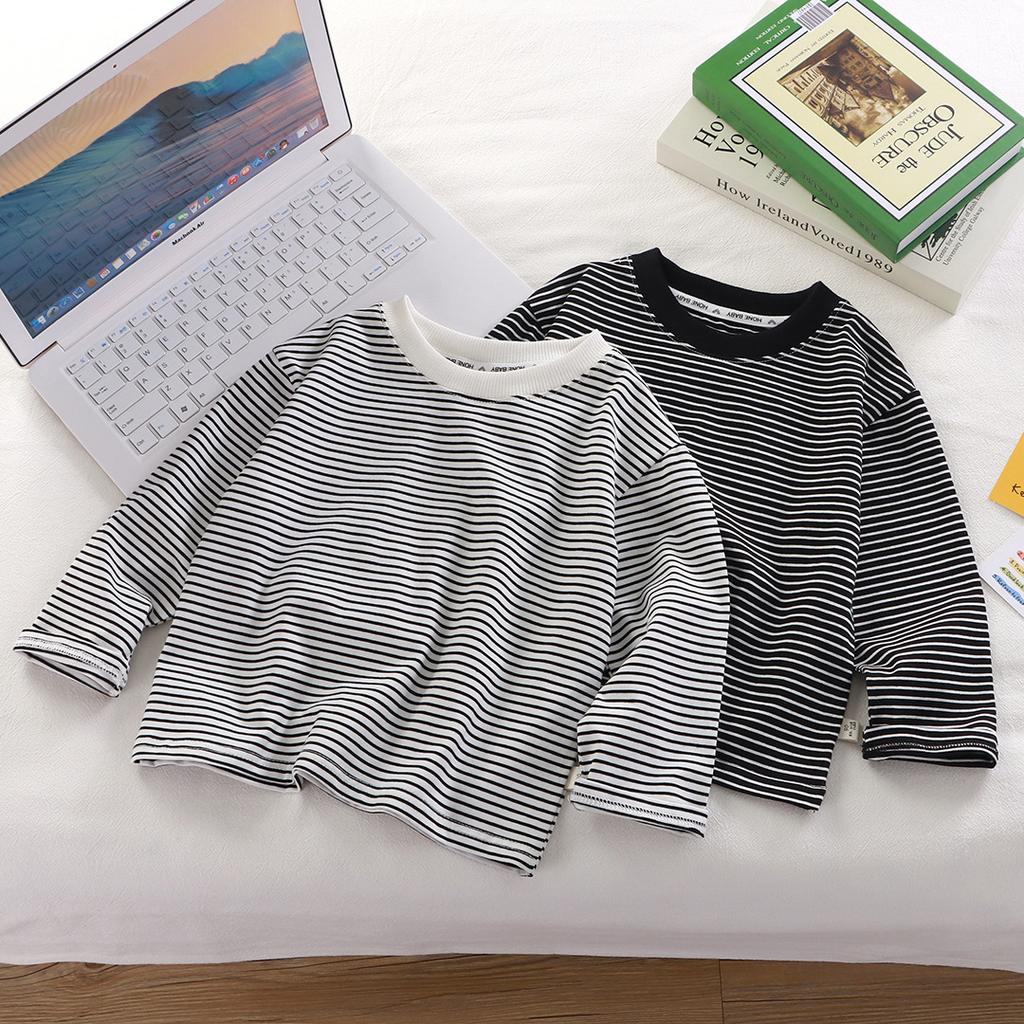 Kids Pure Cotton Long Sleeve T-Shirt, Fake Two-Piece Base Shirt, Korean Casual Versatile Top For Toddler Boys Girls, Spring Autumn
