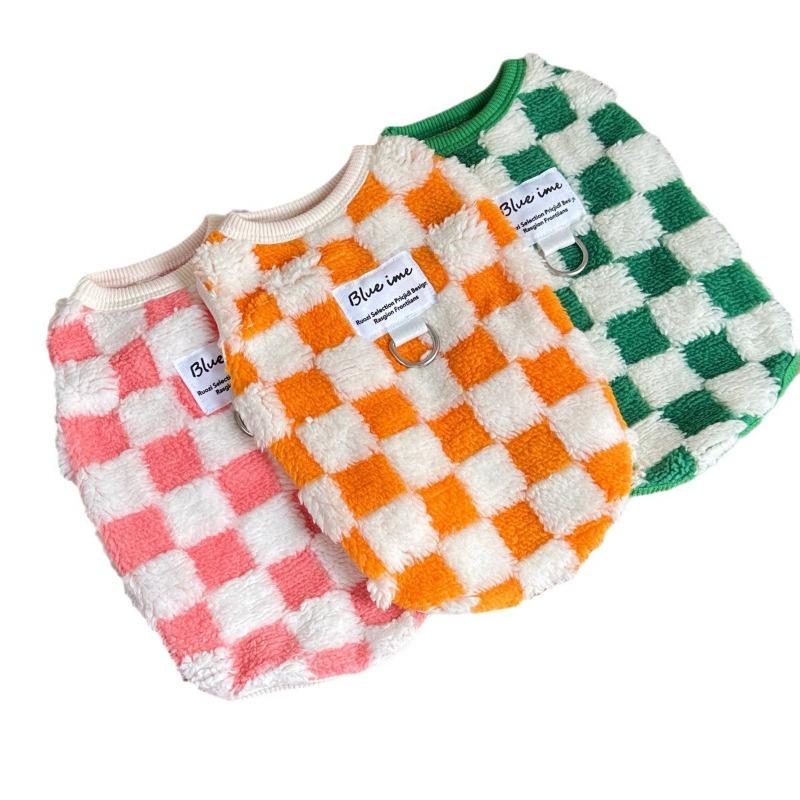 New Autumn Plush Warm Pet Dog and Cat Clothes, Teddy Bichon Frise Tractable Vest
