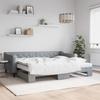 Vidaxl Sofa Rozsuwana Z Materacami, Jasnoszara, 90X200 Cm, Tkanina