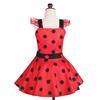 [Dressy Daisy] Girls' Ladybug Heroine Polka Dot Costume for Halloween and Christmas Parties, Skirt, Ages 8-9, Red and Black Dots