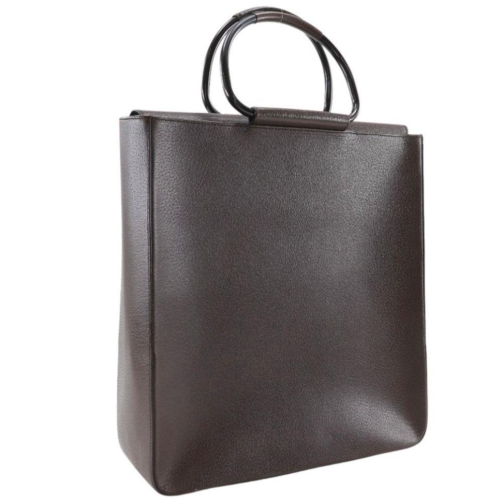 Gucci Old Gucci Handbag 002.1118.0462 Brown Leather Unisex Used
