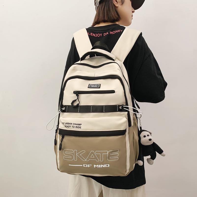 Студенческий школьный рюкзак с цветовыми блоками — фото 19