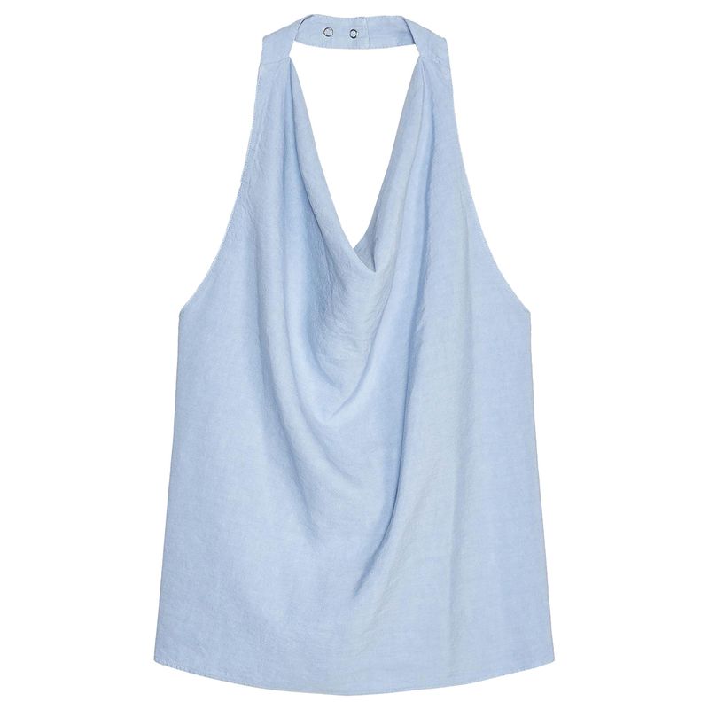 Zaprha 2025 Summer New Sweet and Spicy Pure Desire Bow Neck Collar Backless Sling Top 6929161