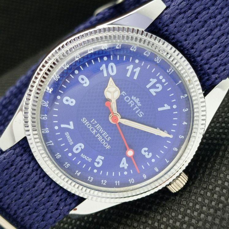 

ВОССТАНОВЛЕННЫЕ ШВЕЙЦАРСКИЕ МУЖСКИЕ НАРУЧНЫЕ ЧАСЫ FORTIS WINDING С СИНИМ ЦИФЕРБЛАТОМ 622c-a416816-2 lot622c-a416816