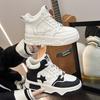 High-top Women Ins Autumn and Winter New Versatile Leather Platform Casual Board Shoes Gaobang Sports Shoes