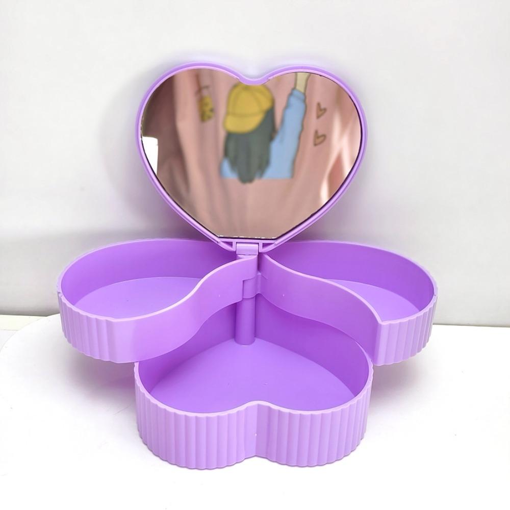 Rotating Heart Shape Jewelry Boxes Large Capacity Jewelry Display Box Jewelry Organizer  Dresser