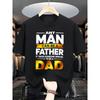 Dad Quote Graphic Tee Funny Father Print Casual Crew Neck T Shirt Men's Gift Apparel