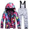 Jungen Mädchen Camouflage Ski Set Winddicht Warm Wasserdicht Outdoor Verdickt Single Board Ski Jacke Hosen