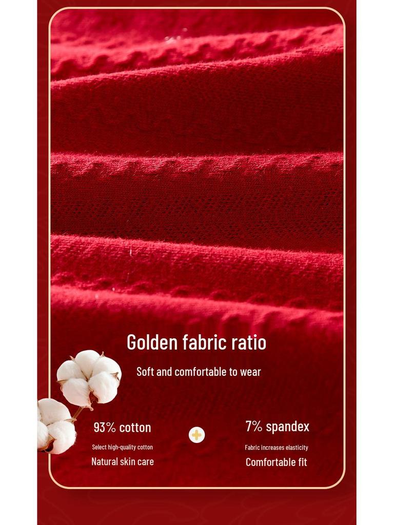 Culottes en Coton Pur pour Filles Année du Cheval – Rouge, Classe A, Coupe Douce, Ne Pince Pas