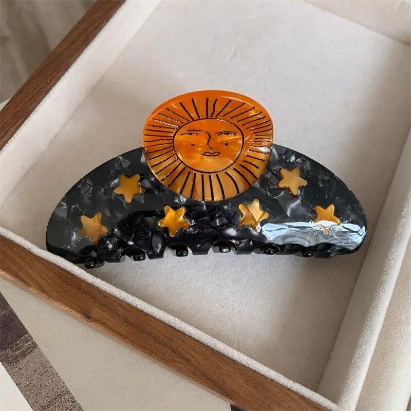 

Креативная Забавная заколка для волос из ацетата подсолнуха, звезды, улитки, коготь для женщин, средневековая Солнцезащитная женская шпилька с акулой, аксессуары для волос, инструмент