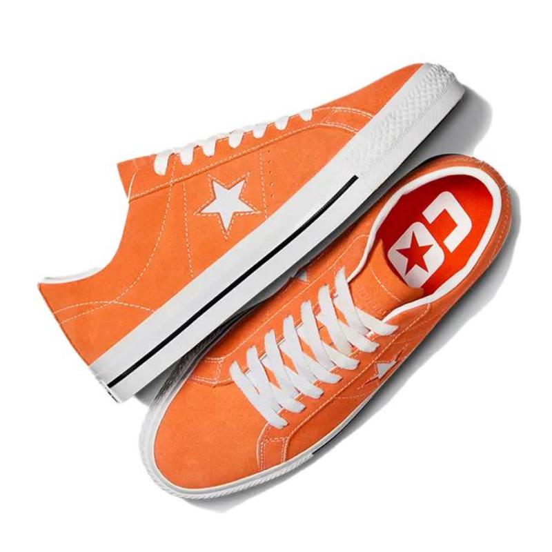 Converse One Star Pro Comfortable and Versatile Non-slip and Durable Low-top Skate Shoes Unisex Orange and White