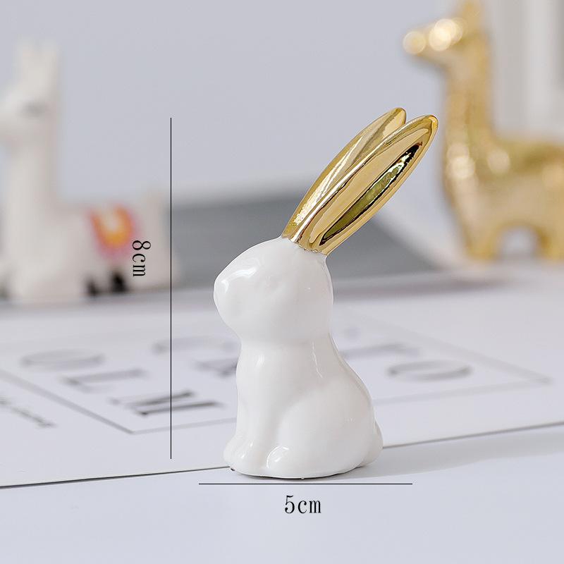 

Nordic Ins Style Light Luxury Gold Ceramic Small Animal Ornaments Creative Electroplating Photography Props Small Ornaments