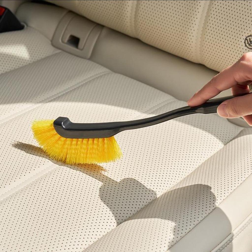 Car Wheel & Tire Cleaning Brush with Hard & Soft Bristles for Crevice Stain Removal