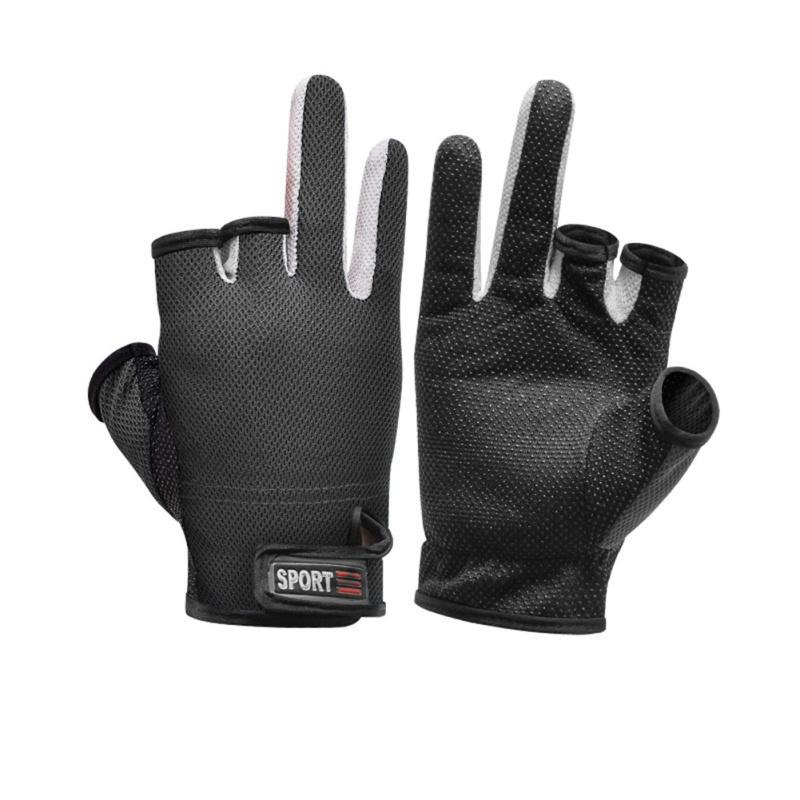 

Mesh Fishing Gloves Moisture-proof Anti-slip Gloves Wear-resistant Fabric Breathable Ordinary models, one size чорний