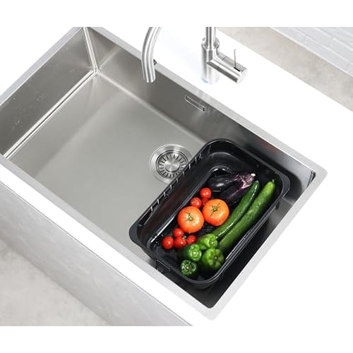 BLKP. Pearl Metal Washtub, Square, Foldable, with Drain Plug, Compact Storage, Made in Japan, Black