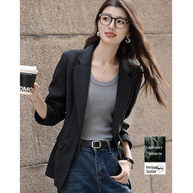 

Demana Women s Acetate Blend Slim-Fit One-Button Blazer XL