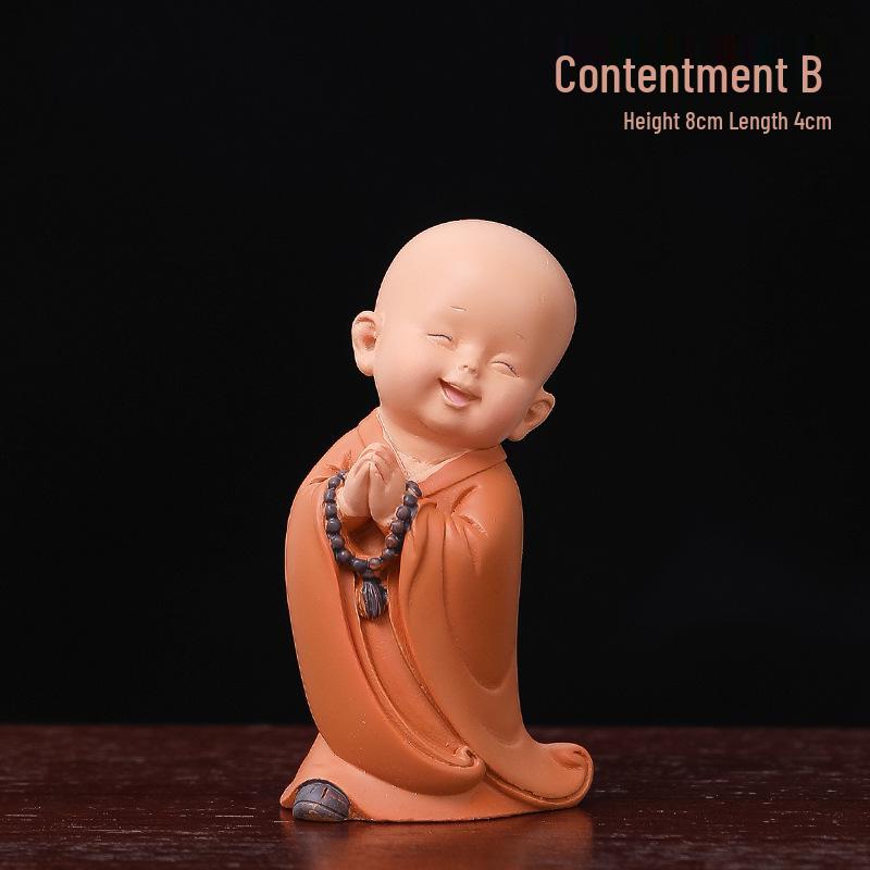 Handmade Cute Little Monk Resin Ornaments for Desktop Decoration