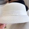 Hepburn small fragrant wool basin hat Autumn winter simple elegant bow fisherman hat women's banquet top hat